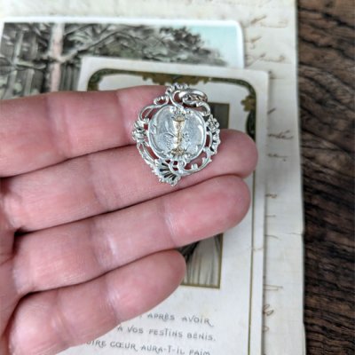 画像6: アールヌーヴォー 聖体拝領シルバーメダイA