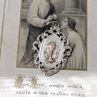 画像5: アールヌーヴォー聖体拝領シルバーメダイB