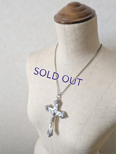 画像14: 天使装飾の大きなマザーオブパール十字架