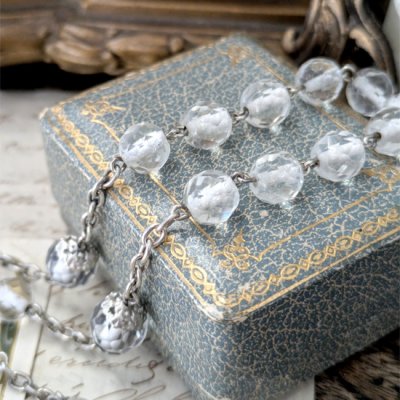 画像5: クリスタルガラスのシルバーロザリオ