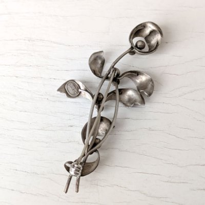 画像7: ヤドリギの立体シルバーブローチ