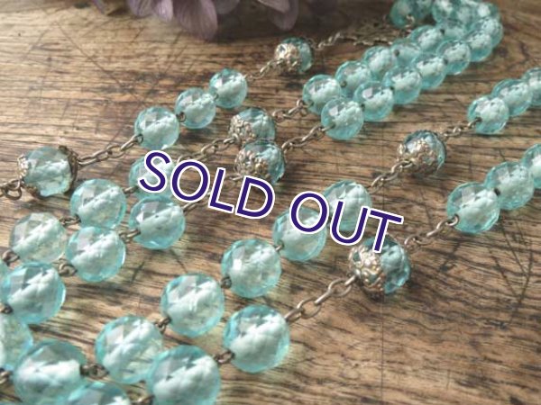 画像2: アクアマリンカラーの大珠ロザリオ (2)