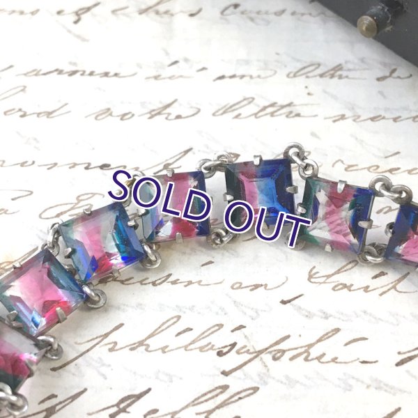 画像5: スクエアアイリスガラスのブレスレット (5)