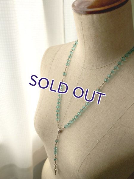 画像10: アクアマリンガラスのロザリオC (10)