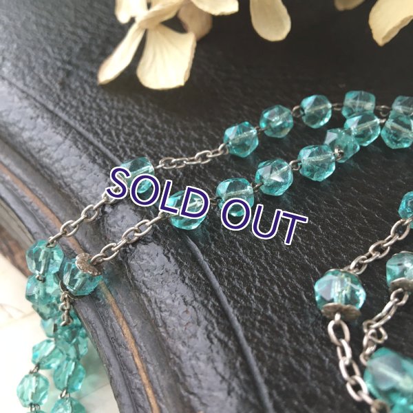 画像6: アクアマリンガラスのロザリオC (6)