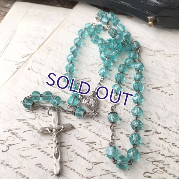 画像4: アクアマリンガラスのロザリオC (4)