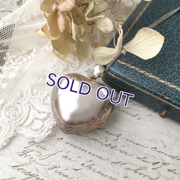 画像9: 大きなハートのシルバーロケットペンダント (9)