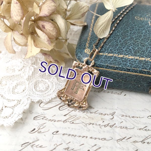 画像5: FIX「F」アールヌーボーゴールドペンダント (5)