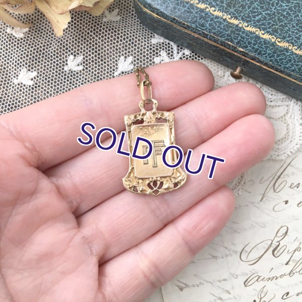 画像8: FIX「F」アールヌーボーゴールドペンダント (8)