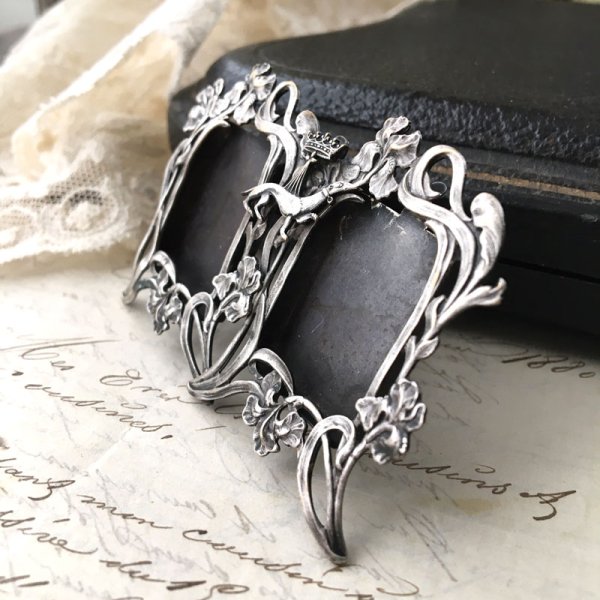 画像9: エルミン紋章のアールヌーボーフォトスタンド (9)