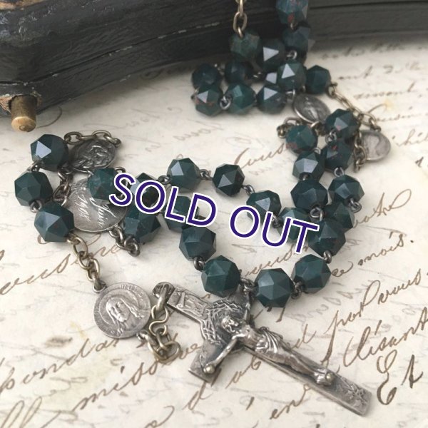 画像8: ブラッドストーンのシルバーロザリオ (8)