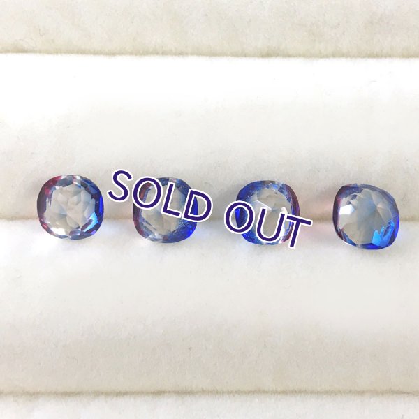 画像4: トリコロールアイリスガラス　クッションカットバックフォイル無（6.7〜6.9mm） (4)