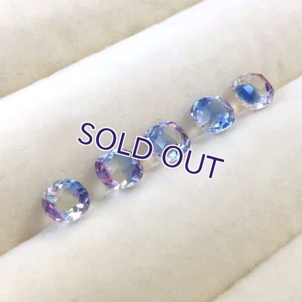 画像3: トリコロールアイリスガラス　クッションカットバックフォイル無（5.2〜5.4mm） (3)