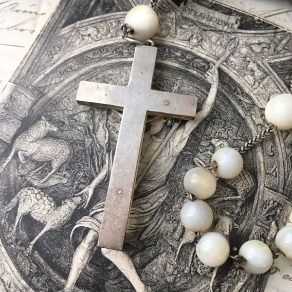 画像6: マザーオブパールのシルバーロザリオC (6)