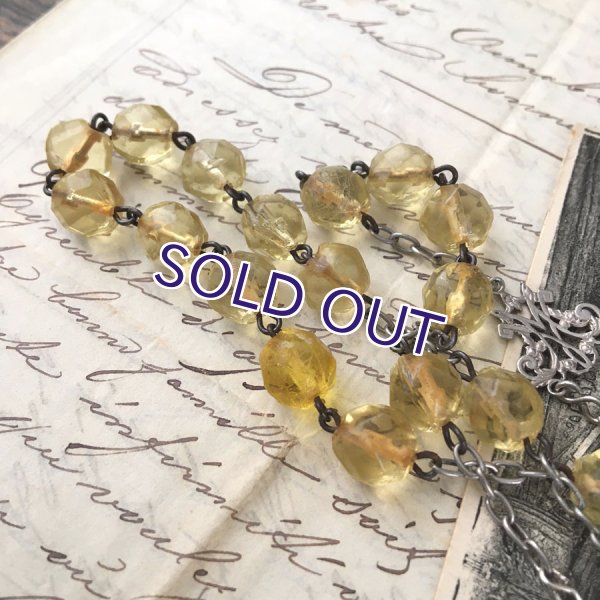 画像10: イエローガラスのシルバーロザリオ (10)