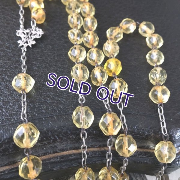 画像9: イエローガラスのシルバーロザリオ (9)