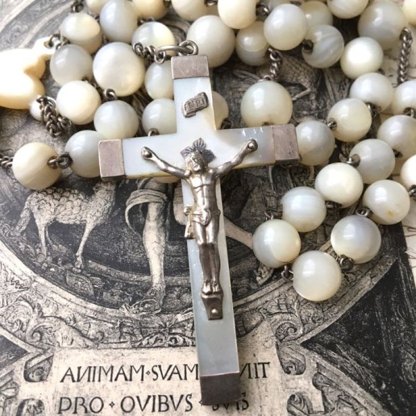 画像5: マザーオブパールのシルバーロザリオC (5)