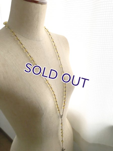 画像13: イエローガラスのシルバーロザリオ (13)