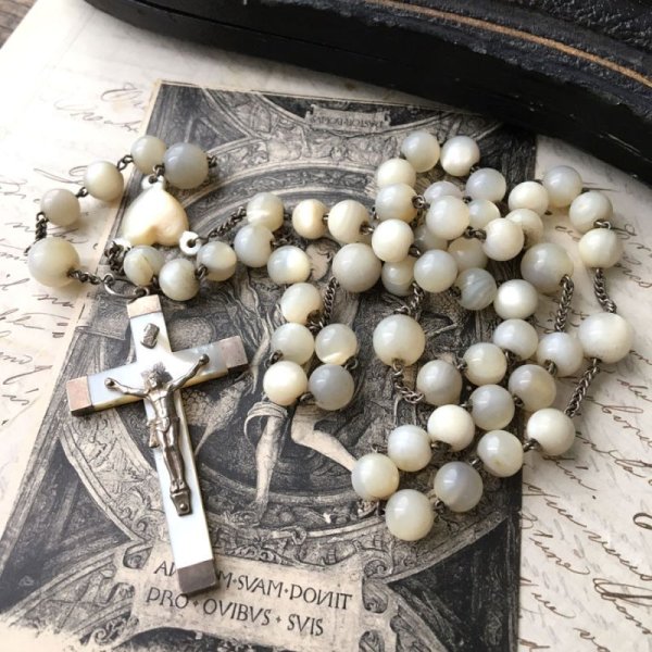 画像3: マザーオブパールのシルバーロザリオC (3)