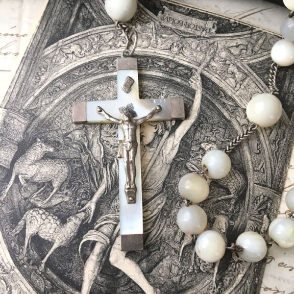 画像4: マザーオブパールのシルバーロザリオC (4)