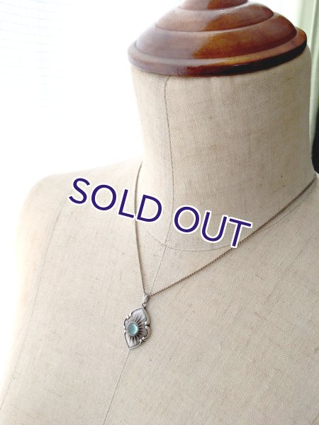 画像7: ブルーガラスのシルバーペンダント (7)