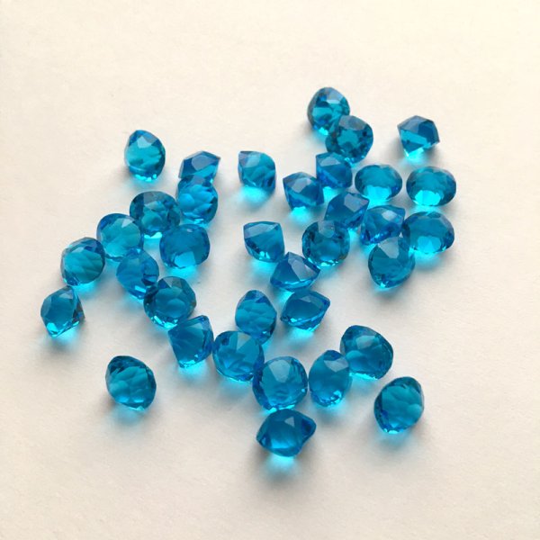 画像5: アンティークブルーガラスストーン クッション 濃色 約6.6〜7mm (5)