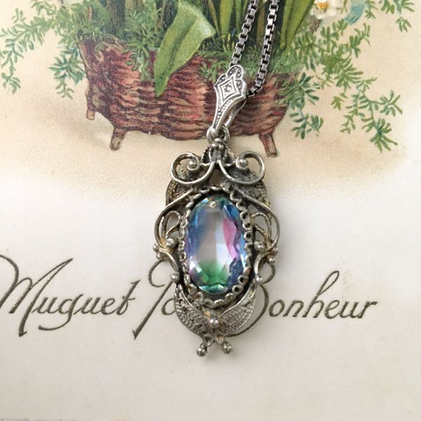 画像2: アイリスガラスのフィリグリーペンダント (2)