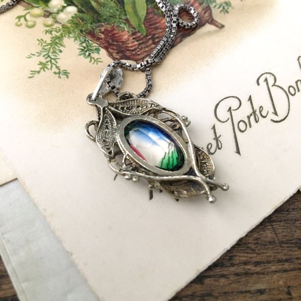 画像6: アイリスガラスのフィリグリーペンダント (6)