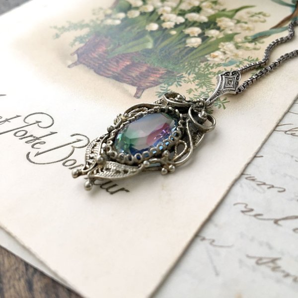 画像8: アイリスガラスのフィリグリーペンダント (8)