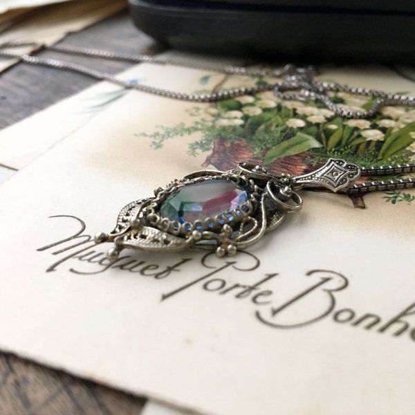 画像5: アイリスガラスのフィリグリーペンダント (5)