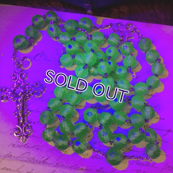 画像3: グリーンウランガラスロザリオ (3)