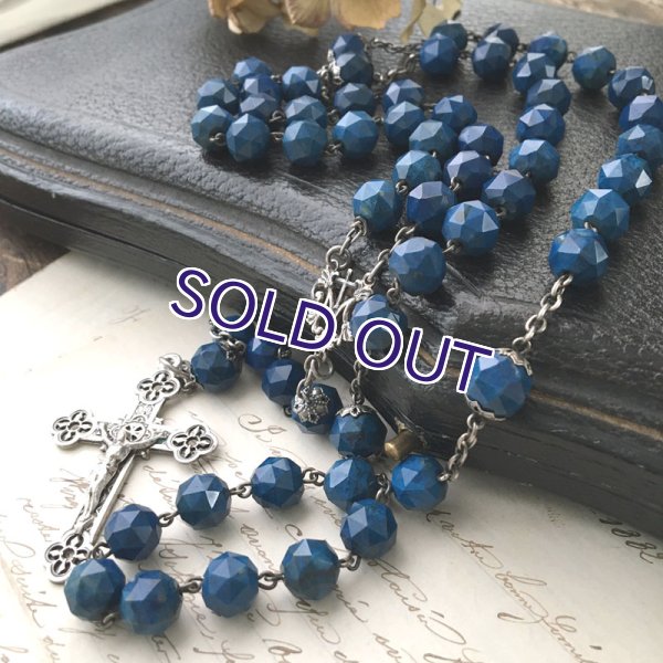 画像3: 大粒ラピスラズリのシルバーロザリオ (3)