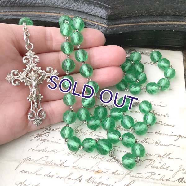 画像10: グリーンウランガラスロザリオ (10)