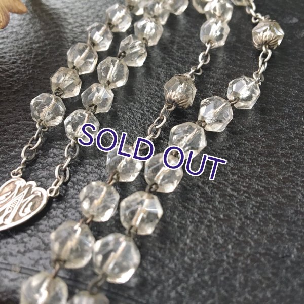 画像4: クリアガラスのシルバーロザリオ (4)