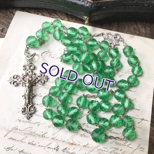 画像2: グリーンウランガラスロザリオ (2)