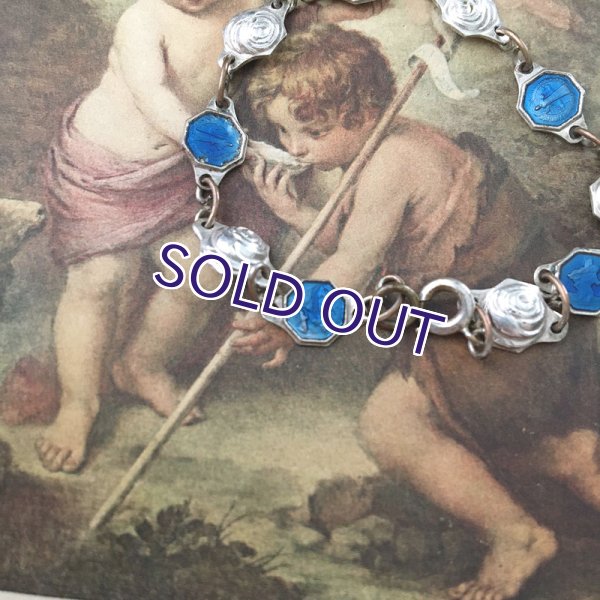 画像4: バラと青エナメルの小さなブレスレット (4)