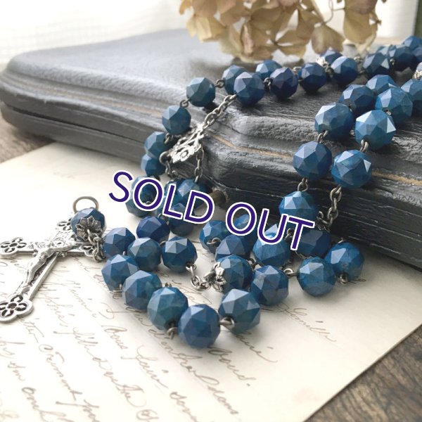 画像2: 大粒ラピスラズリのシルバーロザリオ (2)