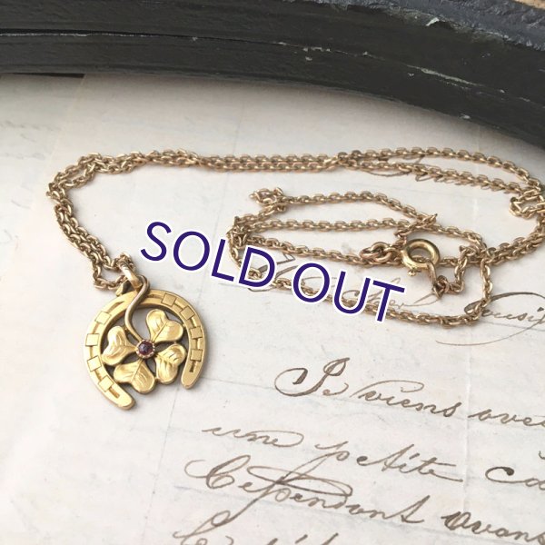 画像4: FIX ホースシューとクローバーのゴールドペンダント (4)