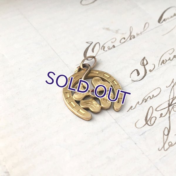 画像5: FIX ホースシューとクローバーのゴールドペンダント (5)