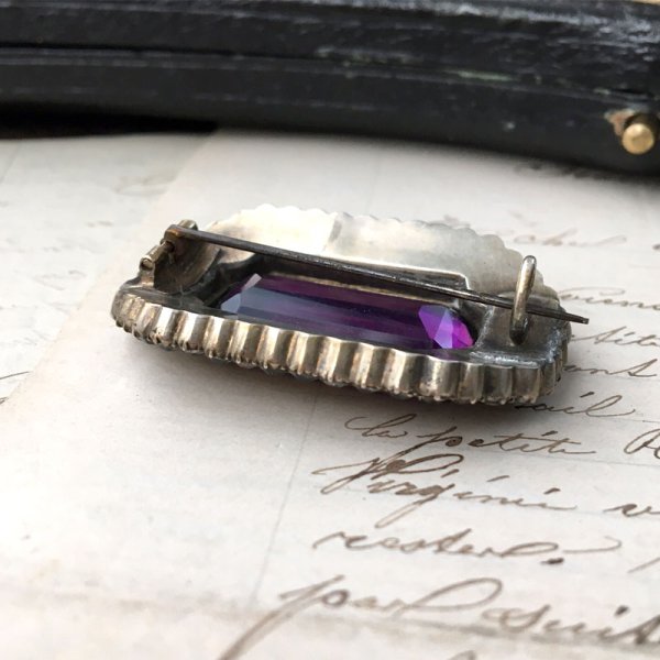 画像7: ブラックドット ペーストガラスのブローチ (7)