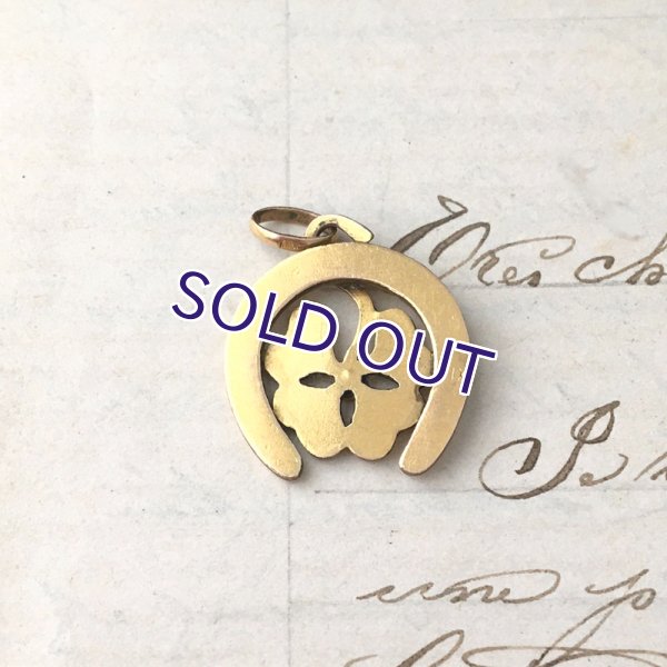 画像3: FIX ホースシューとクローバーのゴールドペンダント (3)