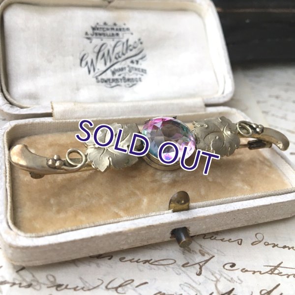 画像8: アイリスガラスと葡萄の葉のバーブローチ (8)