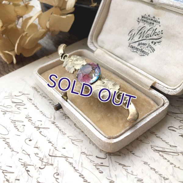 画像7: アイリスガラスと葡萄の葉のバーブローチ (7)