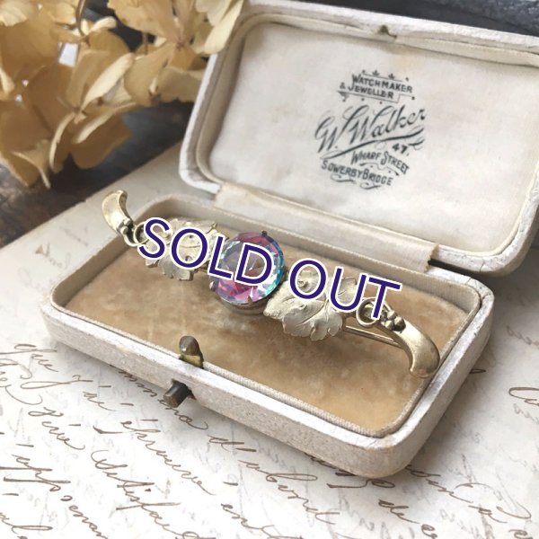 画像5: アイリスガラスと葡萄の葉のバーブローチ (5)