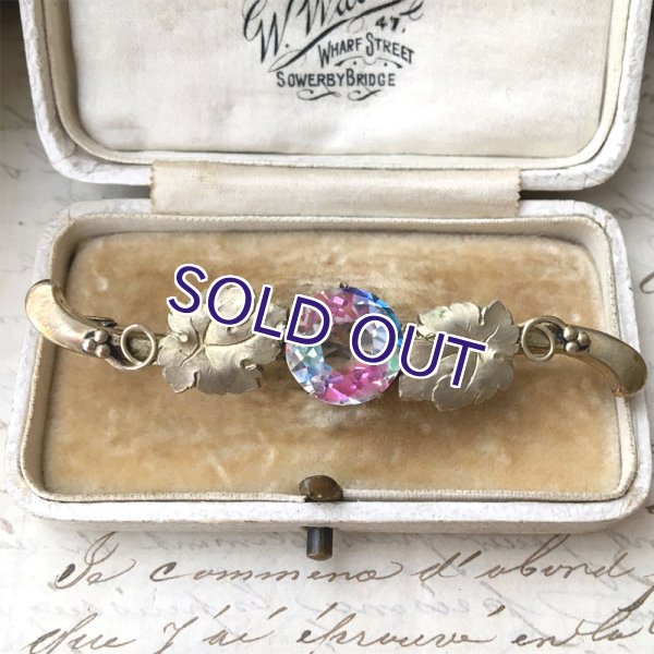 画像3: アイリスガラスと葡萄の葉のバーブローチ (3)