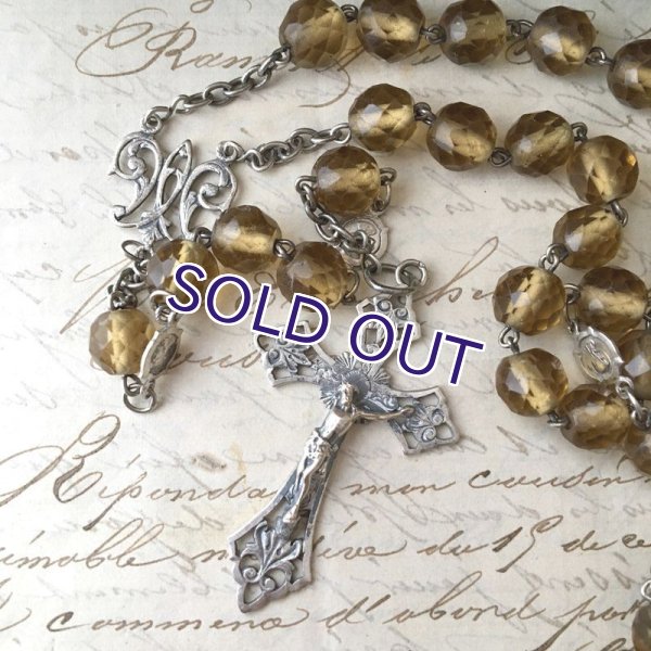 画像3: 栗色ガラスのシルバーロザリオ (3)