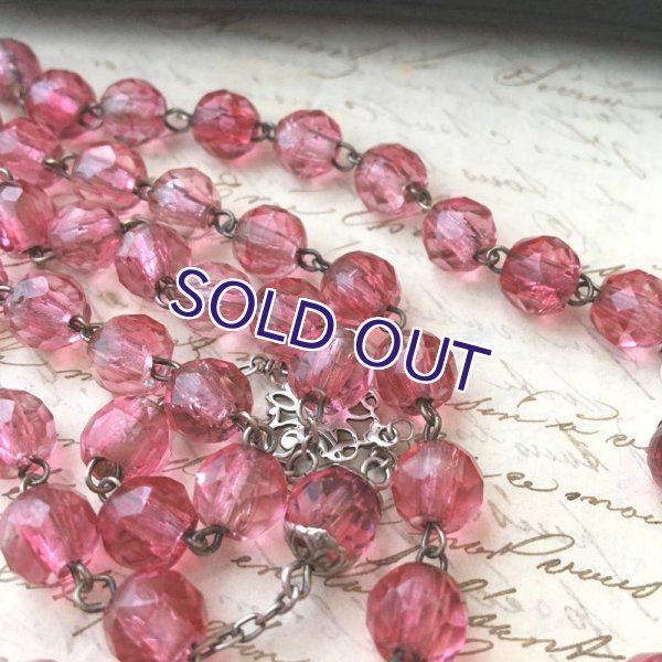 画像4: ピンクガラスのシルバーロザリオ (4)