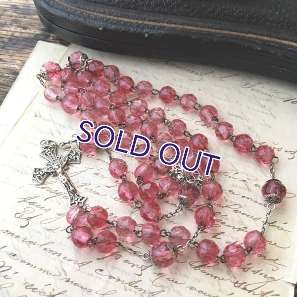 画像3: ピンクガラスのシルバーロザリオ (3)