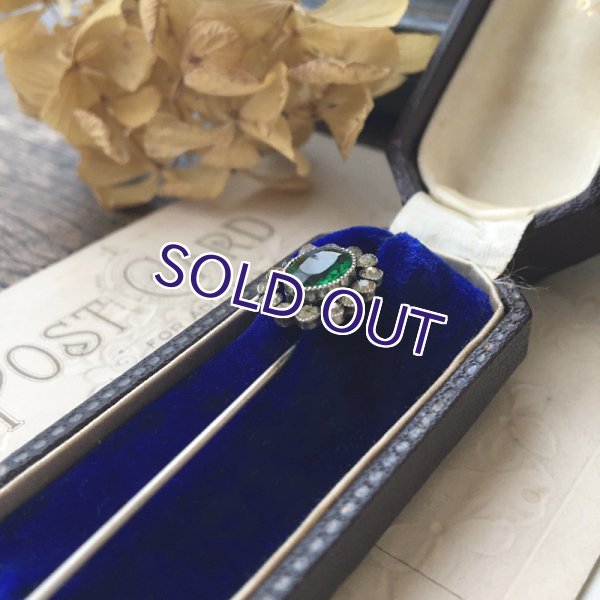 画像2: 銀製 エメラルドガラスのクラヴァットピン (2)