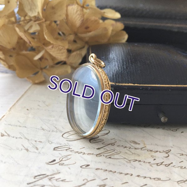 画像2: ガラスのゴールドロケットペンダント (2)